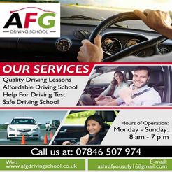 AFG Driving School - Greater London, London W, United Kingdom AFG Driving School - Greater London, London W, United Kingdom