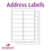 Address Labels in white paper.